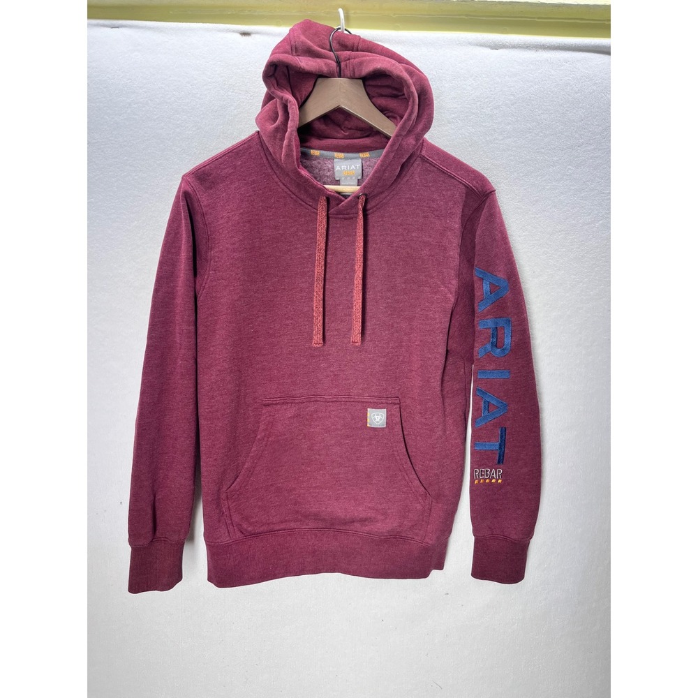 Ariat Rebar Hoodie Womens Small Burgundy Water Repellent Pullover 3282